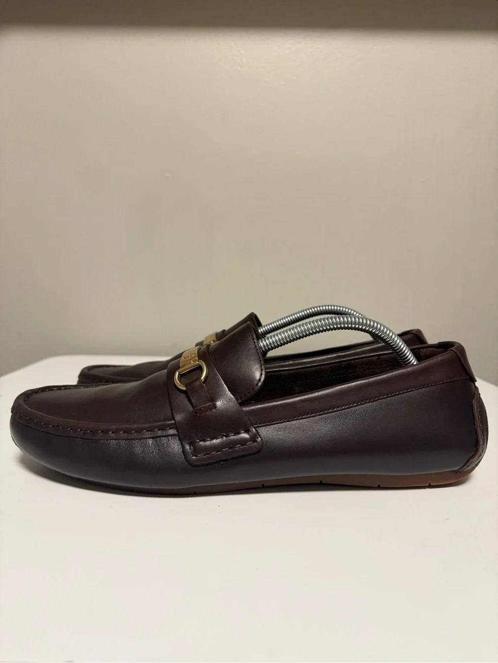 Cole Haan Somerset Brown Loafer Gold Horsebit Rubber Bottoms Men’s US 10.5 M
